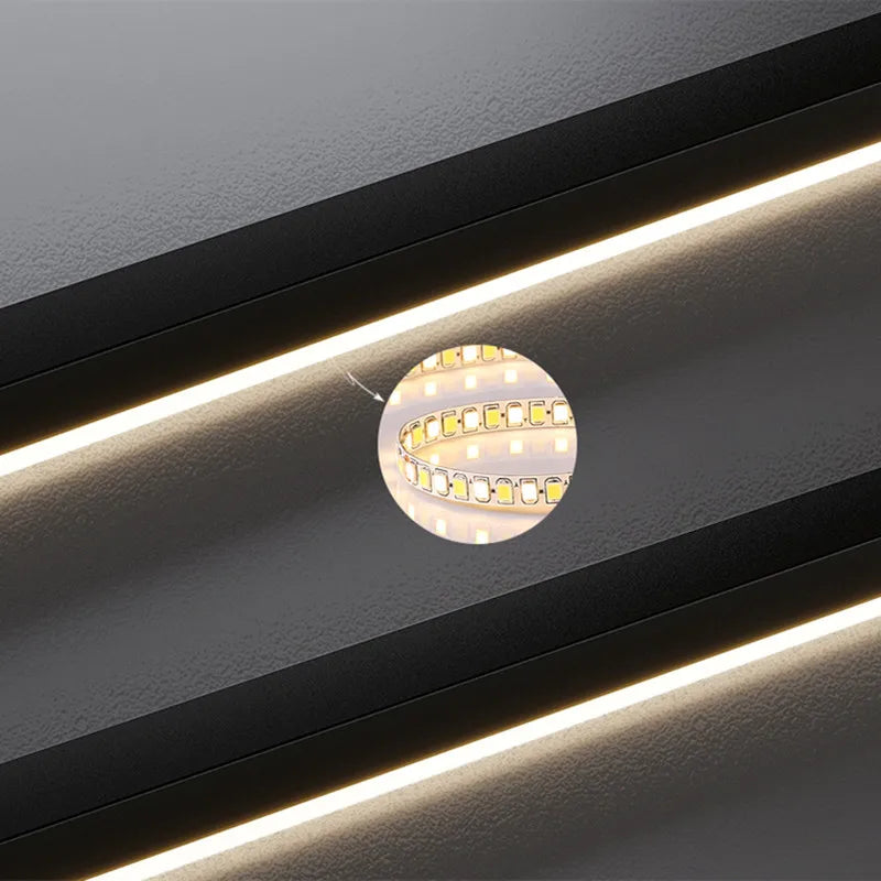 LED Aluminum Chandelier Modern Wave Line Kitchen Island Pendant Light