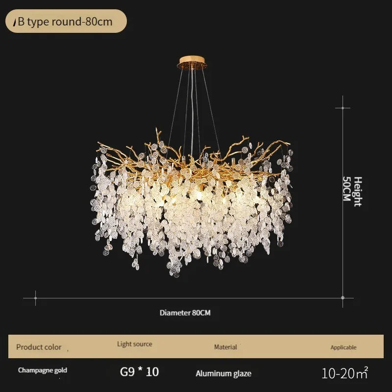 Crystal LED Chandelier: Luxury Pendant Lamp for Home Decor