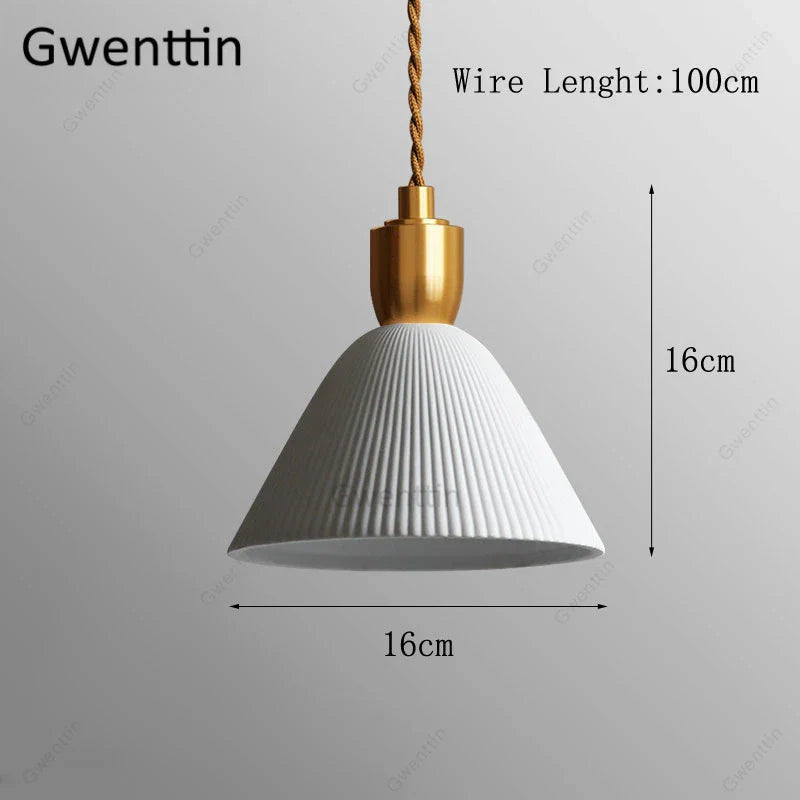 Ceramic Pendant Light: Vintage Nordic Hanging Lamp for Dining Room Kitchen Ceiling Chandelier