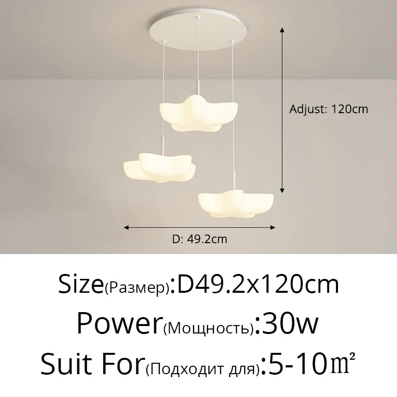 Cloud White Floating Pendant Chandelier for Dining Room, Kitchen Island, Indoor Lighting