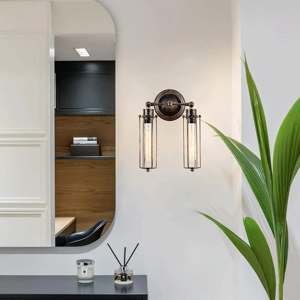 Retro Vintage Industrial Wall Light Bedside Lamp Living Room Bedroom Staircase Lighting Fixtur