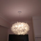 Feather Pendant LED Chandelier - Modern Bedroom Study Room Decoration