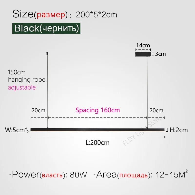 LED Chandelier for Modern Nordic Minimalist Style Dining Room and Kitchen