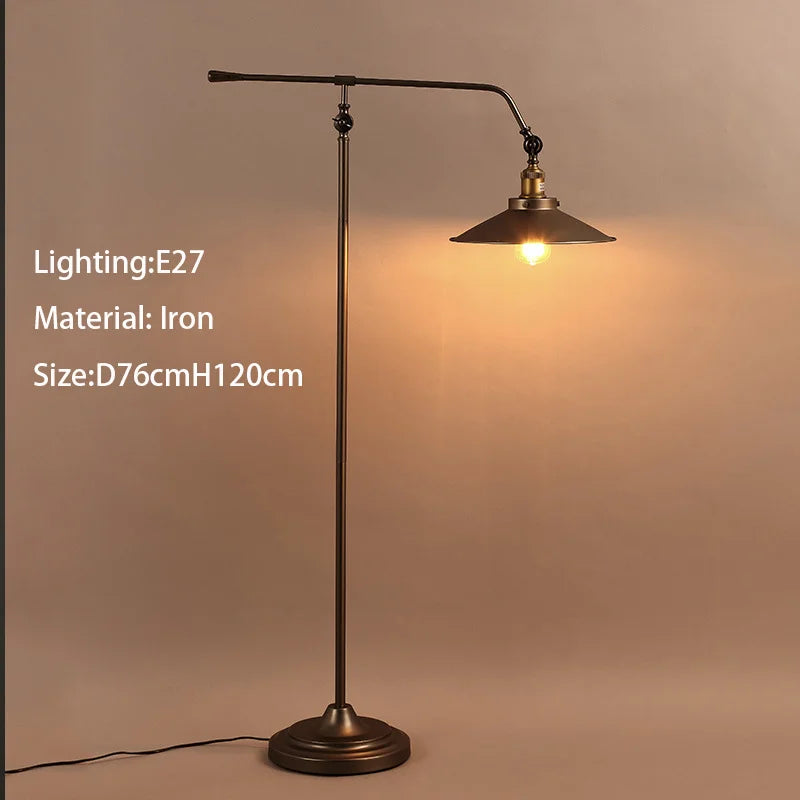 Modern Retro Metal LED Floor Lamp for Living Room Bedroom Decor