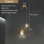 Crystal Round Chandelier: Luxury Modern Nordic Master Bedroom Pendant Lamp