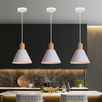 White Industrial LED E27 Pendant Light for Modern Home Kitchen Decor