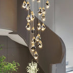 Nordic Crystal Cube Chandelier: LED Light for Home, Staircase, Living Room