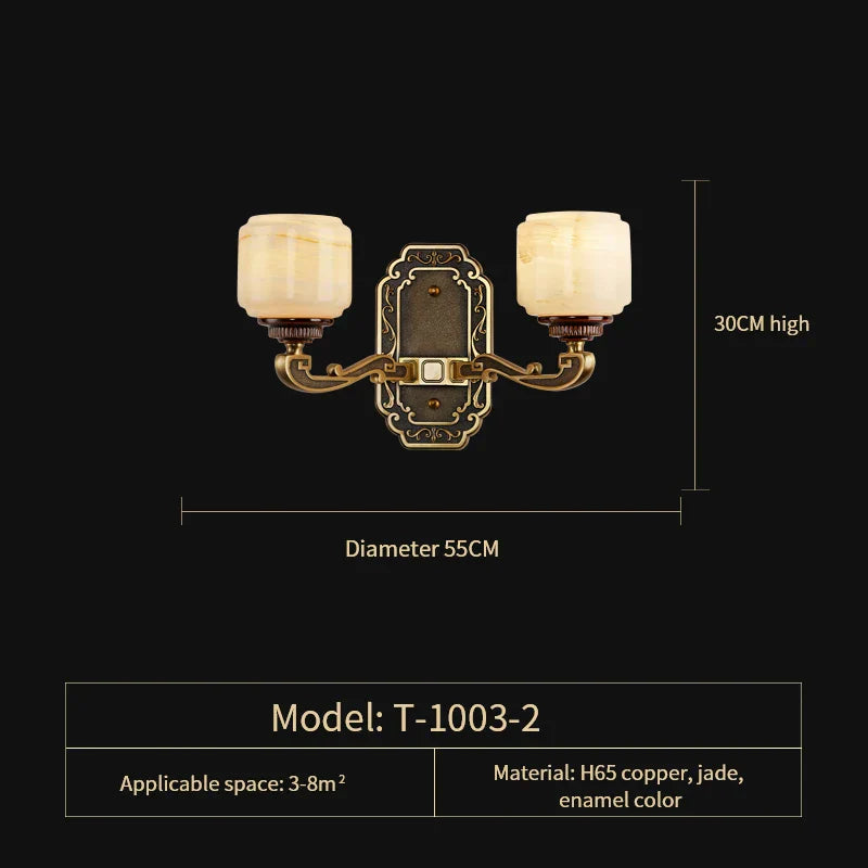 Jade Zinc Alloy Chandelier for Living Room, Restaurant, Hall - Elegant Chinese Design