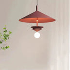Red UFO Pendant Light for Dining and Living Room, Minimalist LED Lamp