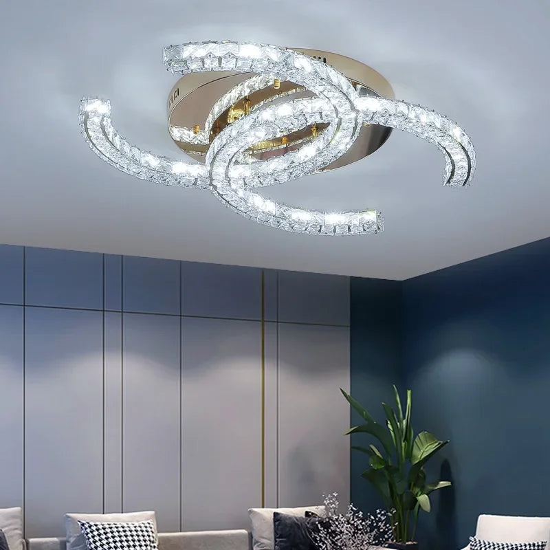 Modern LED Crystal Chandelier for Bedroom, Dining, Living Room Lighting
