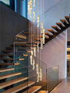Modern LED Crystal Chandelier for High Ceilings
