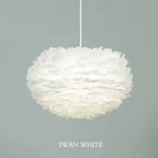 Feather Pendant Light Chandelier for Bedroom Living Room Dining Children's Room