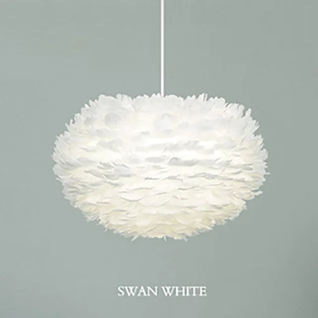Feather Pendant Light Chandelier for Bedroom Living Room Dining Children's Room