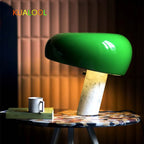 Mushroom LED Table Lamp - Orange Night Light for Kid's Bedroom and Study Desk