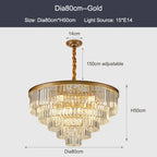 Black Gold Crystal Ceiling Chandelier: Modern LED Pendant Light for Luxe Living Spaces