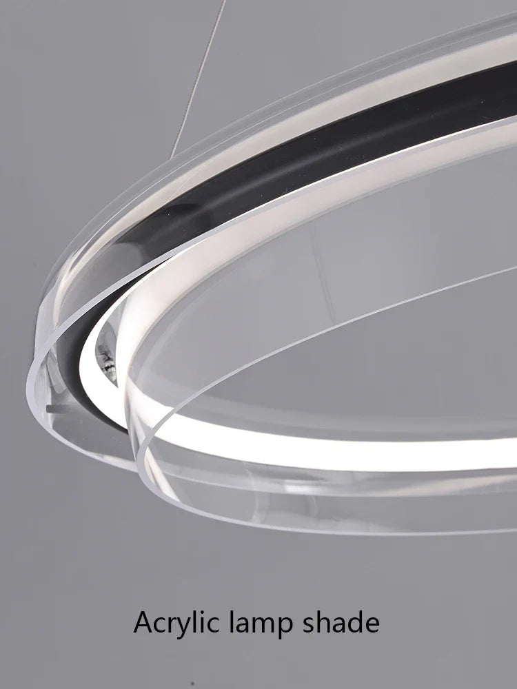 Nordic Minimalism Ring LED Chandelier Acrylic Circle Pendant Light Fixture