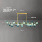 Peacock Leaf LED Copper Ceiling Chandelier for Living Room Décor