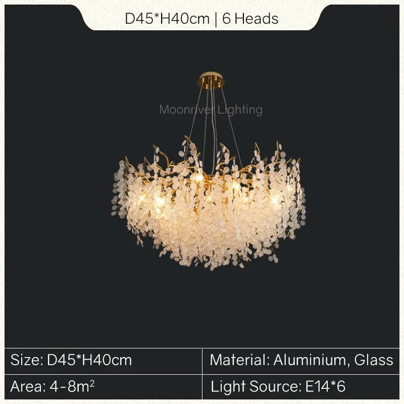 Gold Tree Branch Chandelier: Elegant European Style Pendant Light for Home Decor