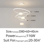 LED Chandelier: Modern White Hanging Light for Living Room Kitchen, Indoor Decor Lamps