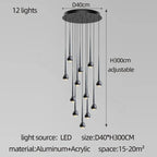 Water Drop Pendant Light: Modern Luxury Chandelier for Staircase, Bedside, Bar, and Restaurant