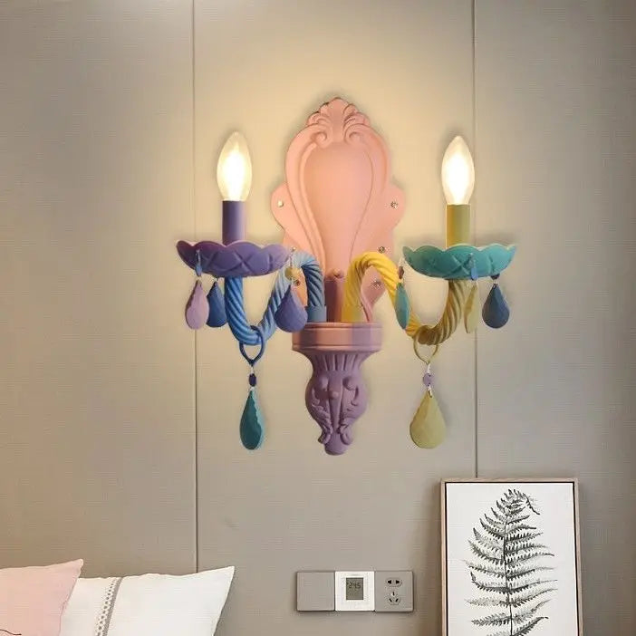 Crystal Chandelier: Modern Macaron Color Luminaire for Children's Room
