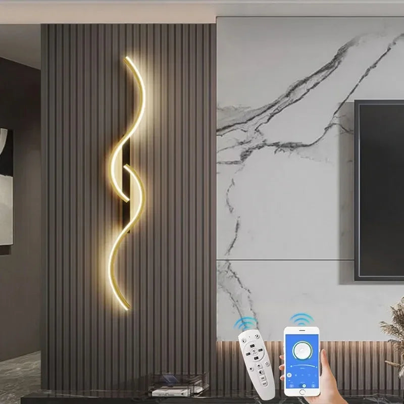 Modern LED Wall Lamp for Living Room Bedroom Stairs, Minimalist Art Interior Wall Light Fixtures