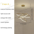 Stainless Steel Ring Pendant Light Modern Minimalist Chandelier