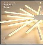 Flower Acrylic Chandelier, Indoor Living Room Bedroom Lamp, Gold Black White Glass