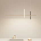 Minimalist Dimmable Black LED Chandelier for Dining Room Kitchen Bar - Modern Pendant Light