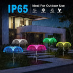 Solar Jellyfish Lawn Lights - Outdoor Fiber Optic Decor for Patio & Yard