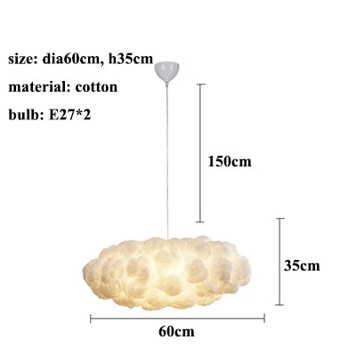 LED Cloud Chandelier: Floating Cotton Cloud Pendant Lamp for Nursery, Living Room, Kids Room