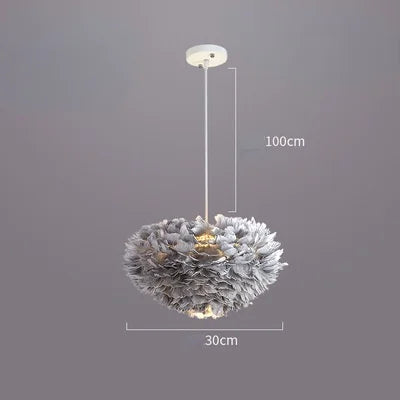 Nordic Feather Pendant Light LED Lamp for Living Room, Bedroom, Dining, Children's