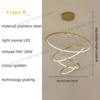 Stainless Steel Ring Pendant Light Modern Minimalist Chandelier