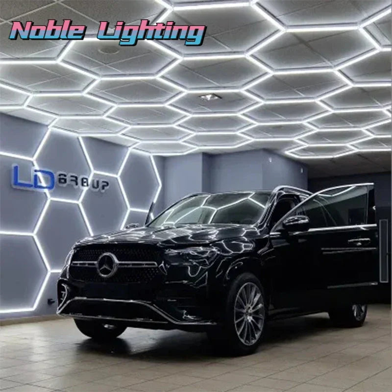 Honeycomb LED Ceiling Light for Car Showroom and Workshop
