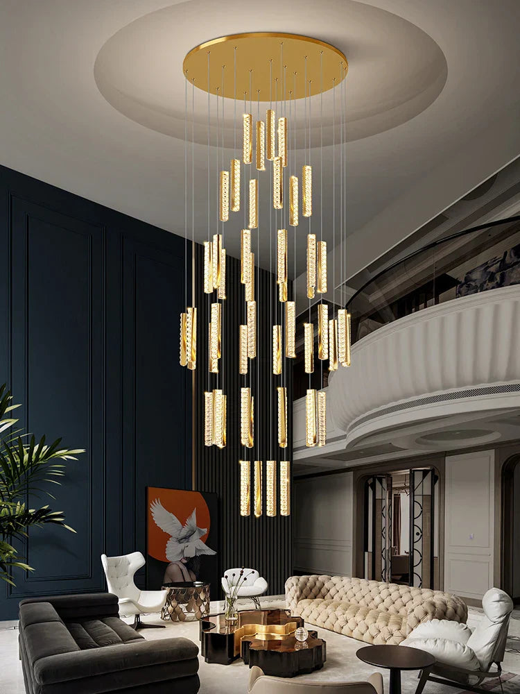 Modern Crystal Chandelier Villa Lighting - Chrome Gold Stainless Steel Dining Table LED Chandelier