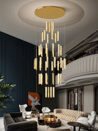 Modern Crystal Chandelier Villa Lighting - Chrome Gold Stainless Steel Dining Table LED Chandelier