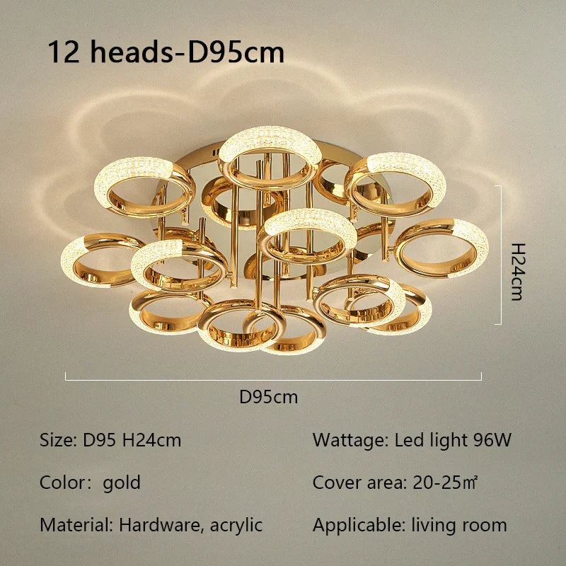 Circle Ring LED Ceiling Light - Modern Minimalist Luxury Acrylic Bedroom Lighting Fixtures