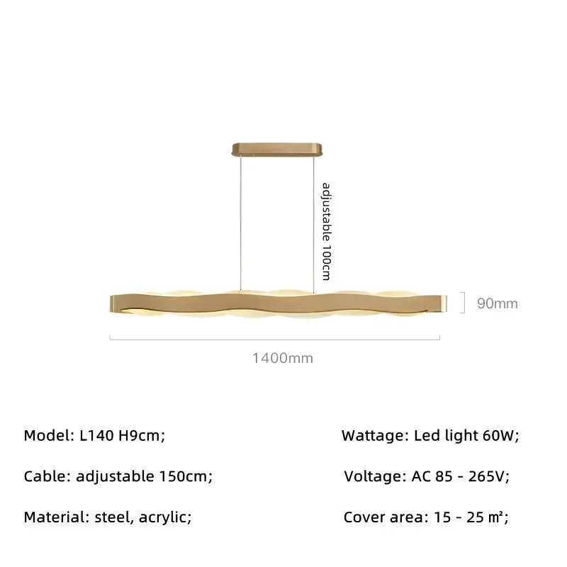 Modern Steel LED Pendant Lights Acrylic Lustre Hanging Lamp for Dining Room