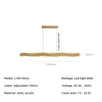 Modern Steel LED Pendant Lights Acrylic Lustre Hanging Lamp for Dining Room