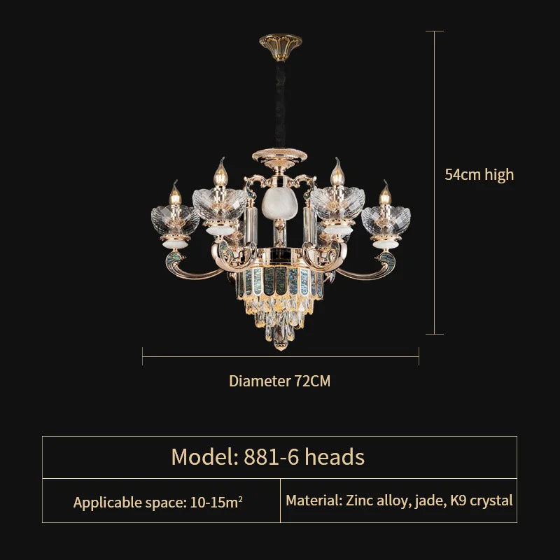 Crystal Dining Room Chandelier: Elegant European Style Living Room Lamp, Bedroom Decor
