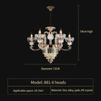 Crystal Dining Room Chandelier: Elegant European Style Living Room Lamp, Bedroom Decor