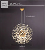 Dandelion Chandelier LED Sparkle Ball Crystal Lighting for Restaurant & Living Room