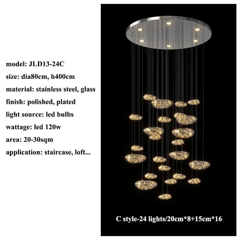 LED Drop Chandelier Lighting for Living & Dining Room Decor