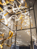 Spiral Glass Chandelier: Nordic Luxury Villa Pendent Lamp for Modern Bar and Restaurant