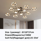 Gold Plated Luxury Chandelier with Remote Control Crystals for Elegant Living & Bedroom Decor