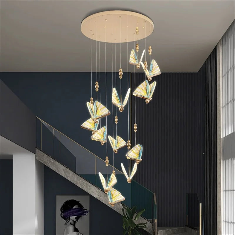 Butterfly LED Chandelier: Modern Hanging Light for Home, Bedroom, Coffee Store & More