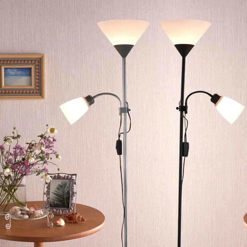 Modern Double Flowers Floor Lamp for Study Bedroom Living Room