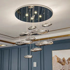 Chrome LED Pendant Lights: Modern Water Droplets Chandeliers for Living, Dining, Bedroom.
