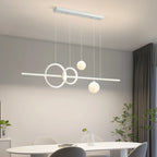 Minimalist LED Pendant Lights for Dining Living Room Restaurant Home - Black White 120cm