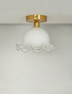 Antique Glass Ceiling Light: Elegant French Design, Unique Modern Brass Luminaria